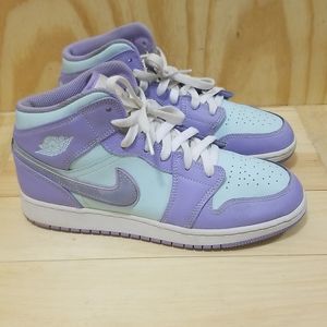 Air Jordan 1 Mid Purple Aqua 7Y , Mens sz 7, Wmn's sz 9.5